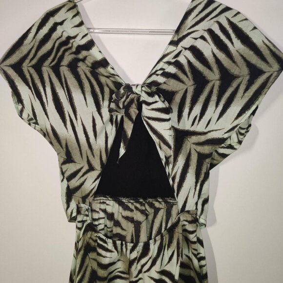 Vintage 80s Green Zebra Double Dress 💚 - Picture 3 of 4